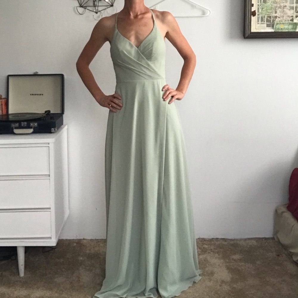 Azazie Davis Bridesmaid Dress in Dusty sage - size A2
